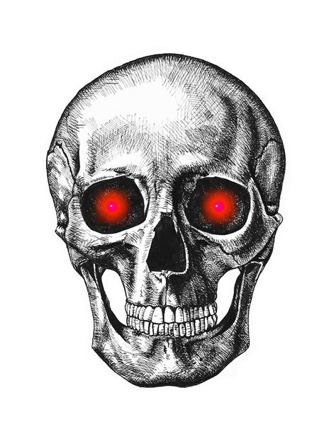 Red Eyes Skull By Giavig Redbubble