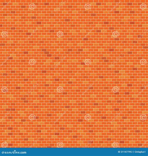 Orange Brick Wall Seamless Texture Cartoon Vector