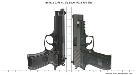 Beretta 92fs Vs Sig Sauer P226 Full Size Size Comparison Handgun Hero