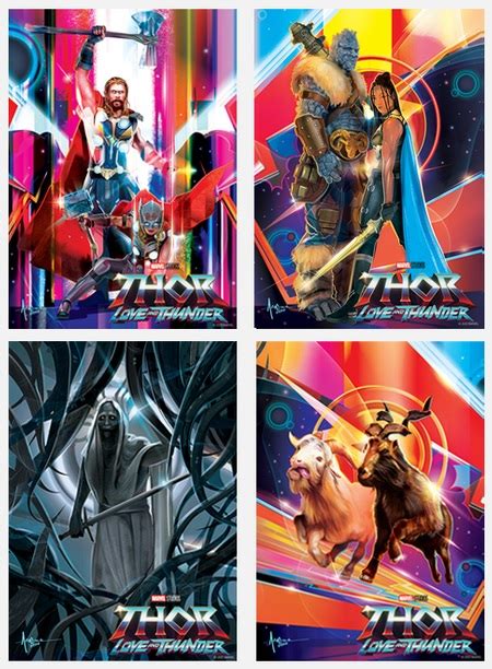 Set Of 4 Marvel Studios Thor Love And Thunder Limited Edition