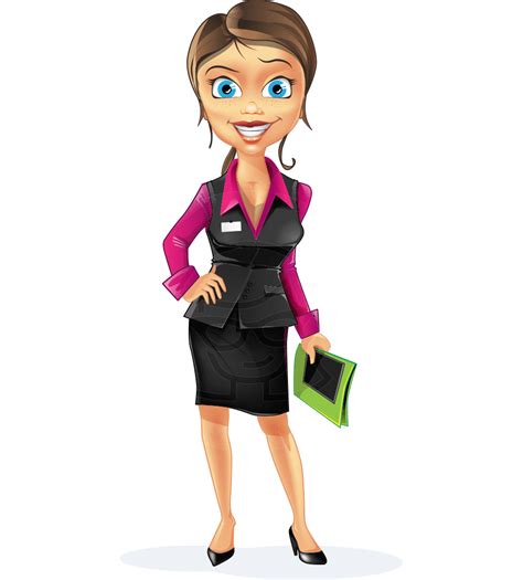 Free Business Woman Cartoon Vector Character 6 Free Illustrations