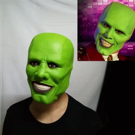 Movie The Mask Jim Carrey Green Latex Mask Cosplay Costume Halloween Party Prop Picclick