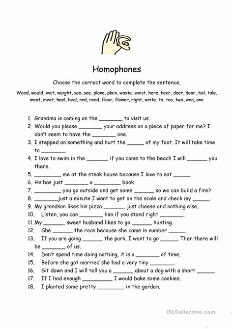 Free Homophone Worksheets Best Of Homophones Worksheet English Esl