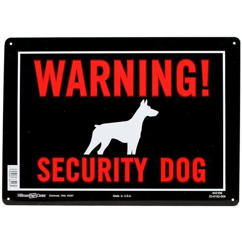 Hillman Sign Center Warning Security Dog Petco