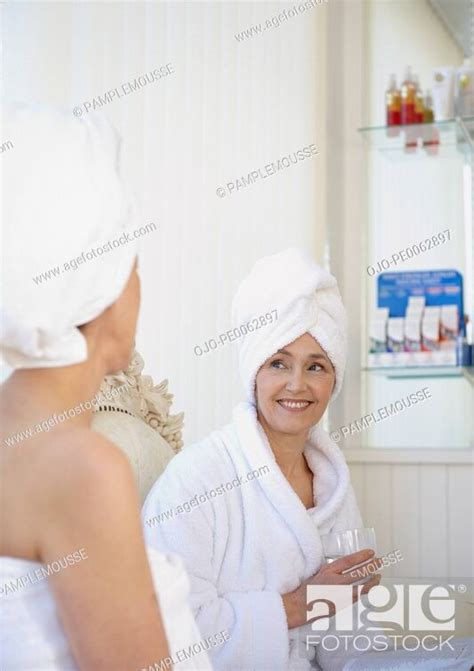 Mature Women Awaiting Spa Treatment Stock Photo Picture And Royalty