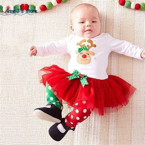 Christmas Baby Girl Infant 2pcs Clothing Sets Suit Princess Tutu Dress