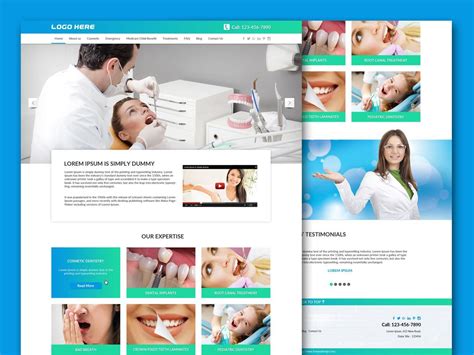 Dentist Website Template Is A Clean And Modern Template Designed With Photoshop And Released By