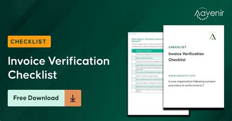 Invoice Verification Checklist Aavenir