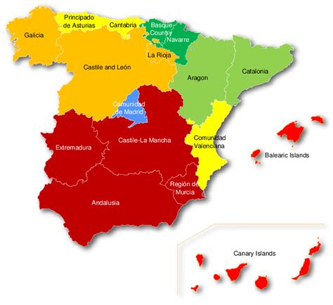 Spanish Regions Map