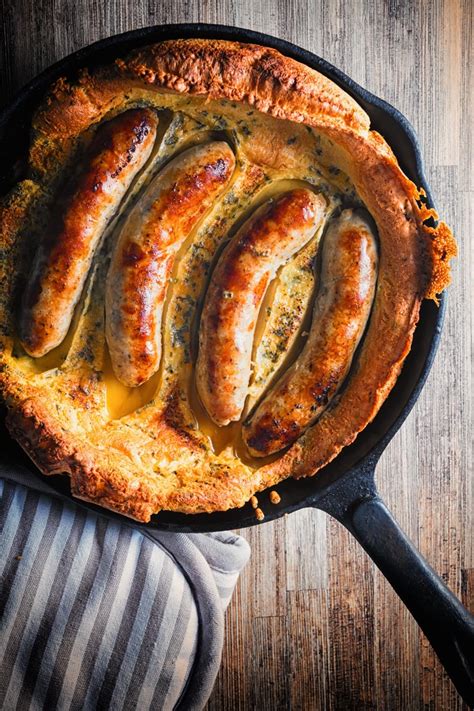 Meanwhile, in a large bowl, mix together the flour, mustard powder and 1tsp salt. Skillet Toad in the Hole | Krumpli