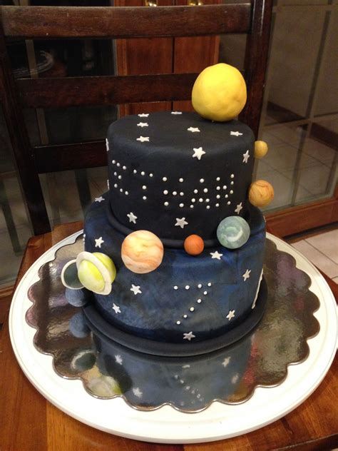 Planets Birthday Cake Birthday Cards