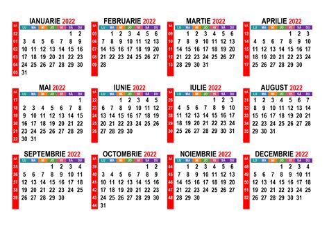 Calendarul 2022 Calendarulsu