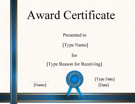 Free Printable Certificate Template Word Printable Templates