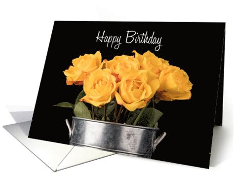 Happy Birthday Beautiful Yellow Roses Card 1526980