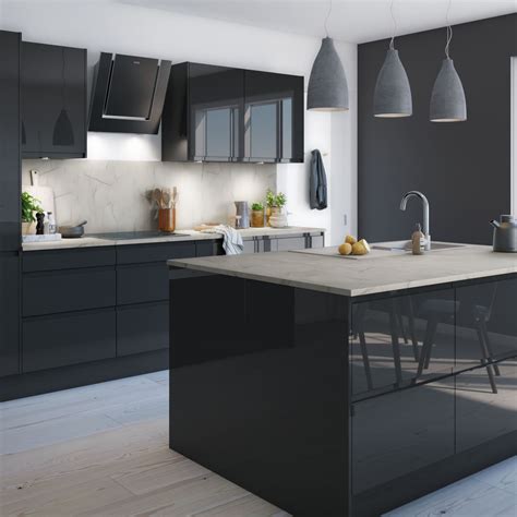 18mm high gloss lacquered slab door; Grey Kitchens | Grey Kitchen Cabinets, Units & Ideas | Magnet