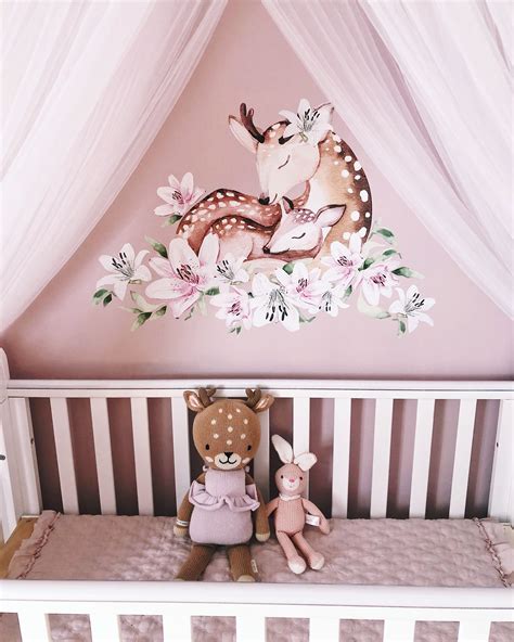 Deer Theme Nursery Woodland Baby Girl Room Baby Girl Nursery Decor
