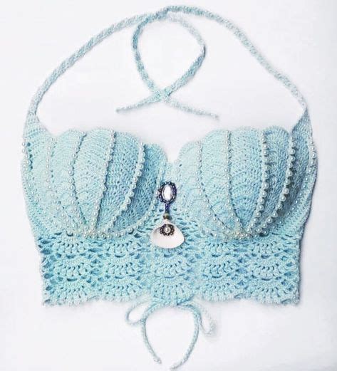 cropped crochet mermaid bojo shell own diy crafts diy and crafts in 2020 with images