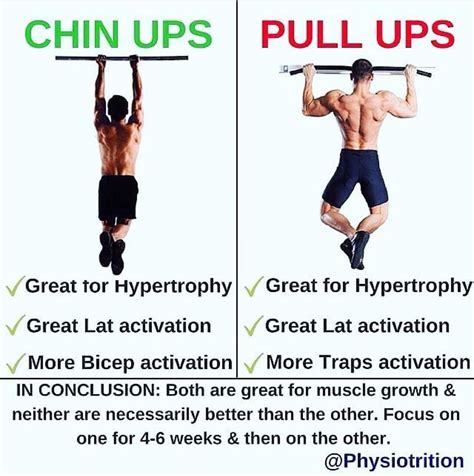 Chin Ups Vs Pull Ups By Physiotritionchin Ups And Pull Ups Are Great