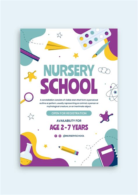 Personalize This Hand Drawn Nursery School Flyer Template For Free