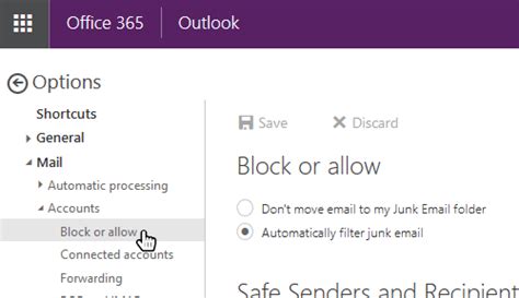 How To Whitelist An Email Address In Outlook Office365