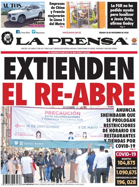 compartir 10 imagen portadas de periodicos de hoy cdmx vn