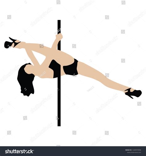 Pole Dancer Sexy Women Silhouette Black Stock Vector Royalty Free 1240974958 Shutterstock