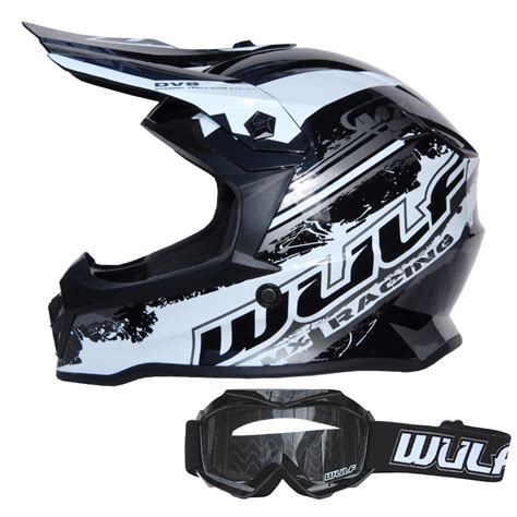 Wulfsport Junior Kids Cub Pro Motocross Helmet Wulf Kids Goggles Off