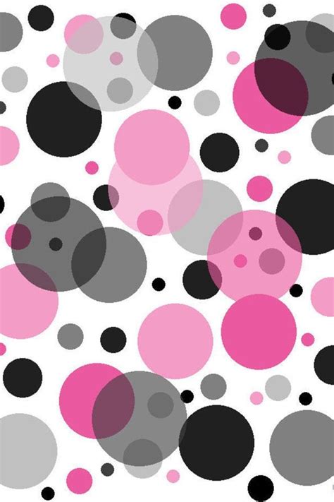Pink Black And Grey Dots Polka Dot Background Cellphone Wallpaper