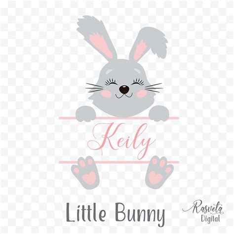 Cute Little Easter Bunny Monogram Easter Bunny Svgbunny Etsy