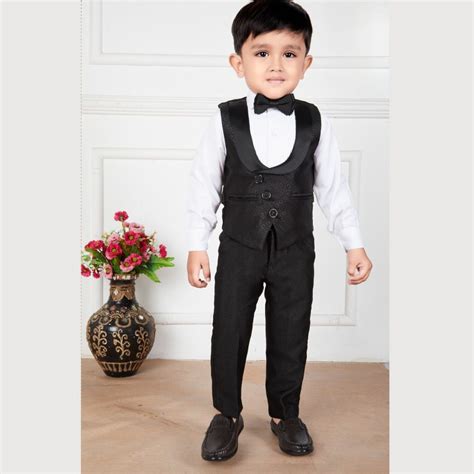 Buy Black Party Wear Dress For Boys With Bow Tie Mumkins