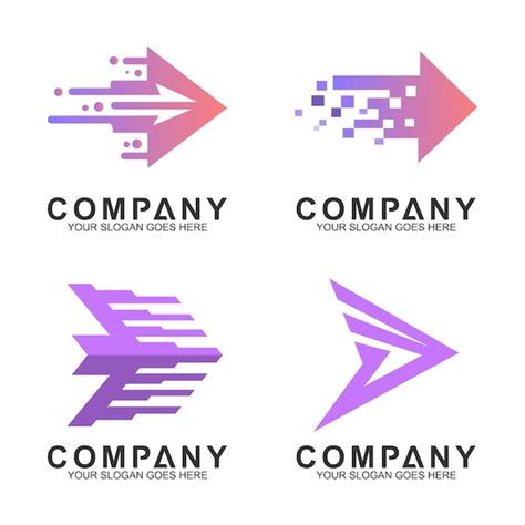 Simple Arrow Business Logo Set Premium Vector