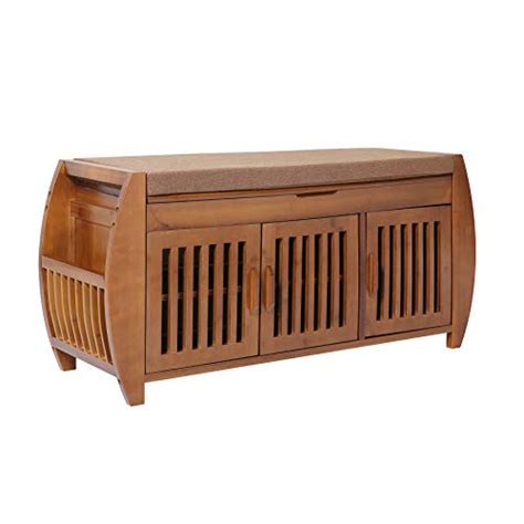 K Kelbel Bamboo Shoe Rack And Shoe Bench And Shoe Cabinet Storage Benches