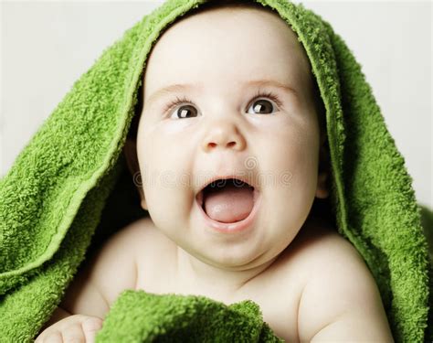 Happy Baby Looking Up Stock Photo Image Of Laughing 38783752
