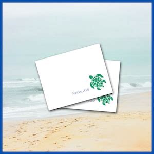 Sea Turtle Note Cards Personalized Stationery Set Of Beach Sea