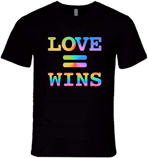 Hahaqz Love Wins Love Equals Win Lgbt Support T Shirt Gay Pride Love Wins T Shirt Amazon Ca