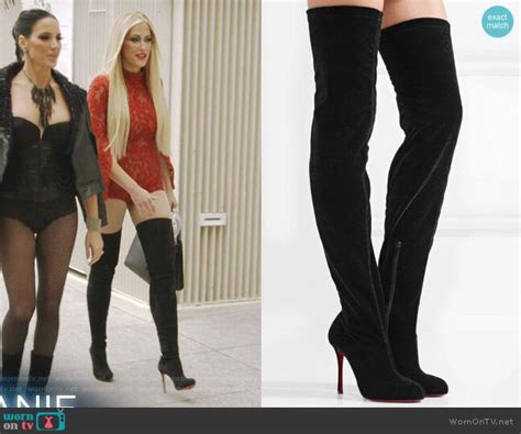 Stephanies Black Suede Over The Knee Boots On The Real Housewives Of Dallas Outfit Details