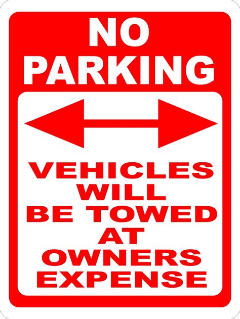 No Parking Vehicles Towed At Owners Expense Sign Towing Vinyl