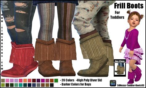 Sims 4 Ccs The Best Frill Boots For Toddlers By Sims4nexus