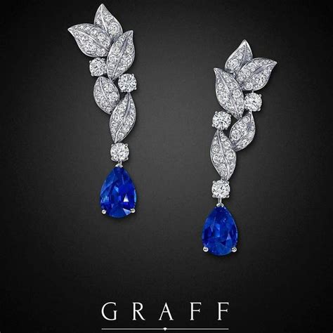 Graffdiamonds Sapphires And Diamonds Leaf Motif Earrings By Graff