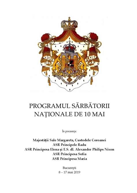 Programul Sărbătorii Naționale De 10 Mai Familia Regală A României
