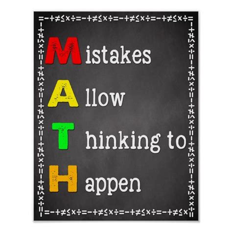 Math Classroom Poster Teacher Chalkboard Sign Math