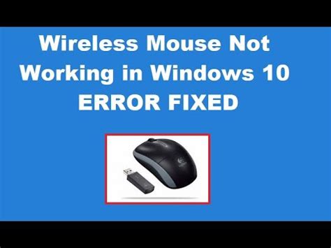 How To Fix Wireless Mouse Not Working In Windows 10 YouTube