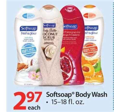 075 Off Softsoap Brand Body Wash 12oz Or Larger Printable Coupon Plus