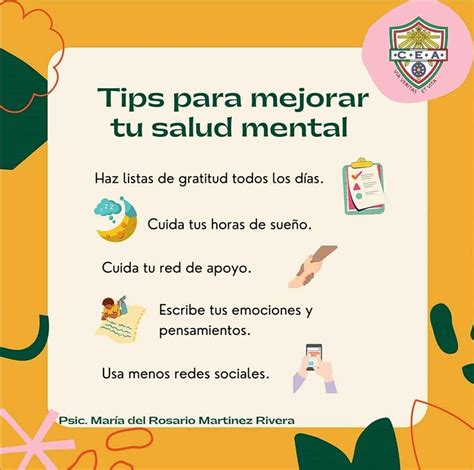 Tips Para Mejorar Tu Saludo Mentalcentro Escolar Aparicio