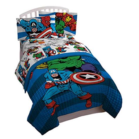 Jay Franco Marvel Avengers Blue Circle 4 Piece Twin Bed
