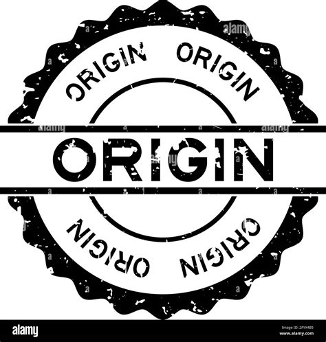 Grunge Black Origin Word Round Rubber Seal Stamp On White Background
