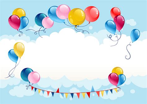 Playful And Colorful Balloons Blue Sky Background | Colorful balloons, Colorful frames, Balloons