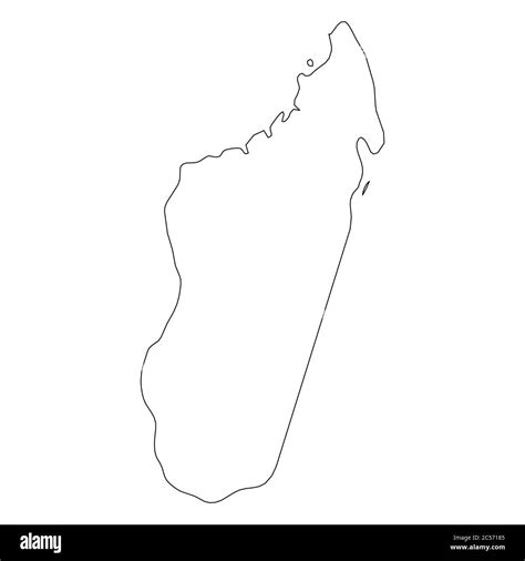 Madagascar Solid Black Outline Border Map Of Country Area Simple