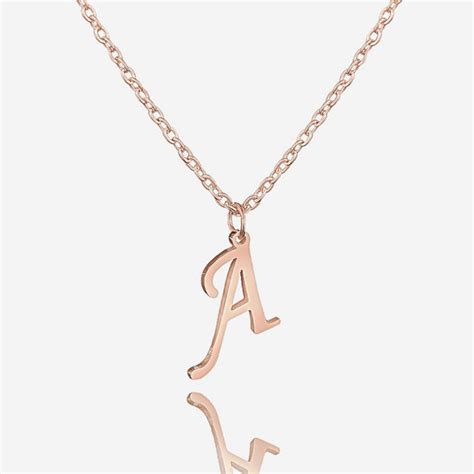 Rose Gold Cursive Initial Pendant Necklace Classy Women Collection