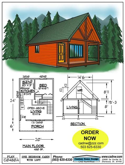 C0480a Cabin Plan Details Tiny House Cabin Small Cabin Plans Cabin